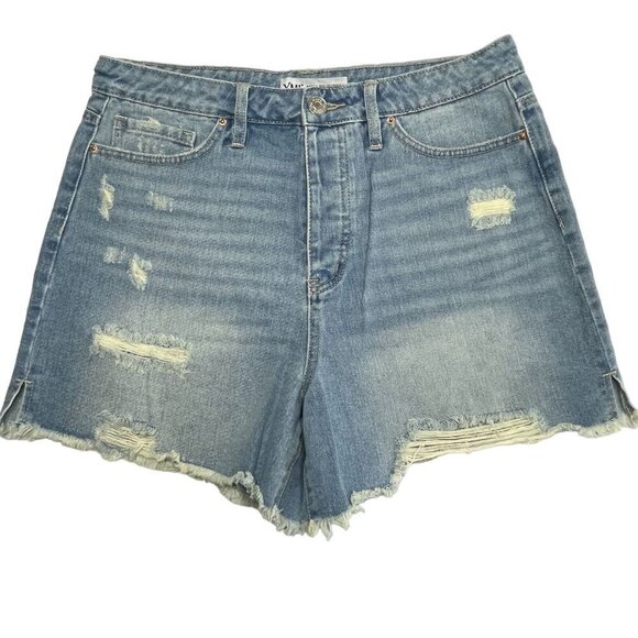 YMI Mom Fit‎ Shorts Cut Off Distressed Vintage Wash Blue Size 11/ 30 - Picture 1 of 8